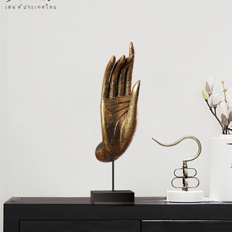 泰国木雕工艺品东南亚风格禅意佛手桌面摆件泰式家居茶室装饰品