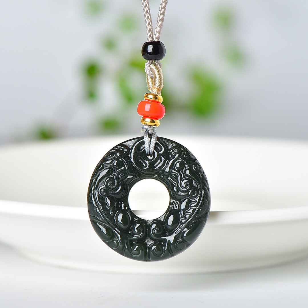 新疆和田玉貔貅平安扣吊坠男女圆牌玉佩玉坠天然玉石挂件项链玉佩