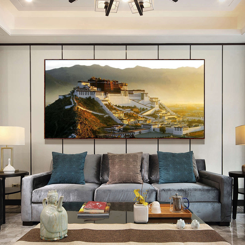 满绣精准印花十字绣 厂家批发直销 客厅大画餐厅十字绣布达拉宫