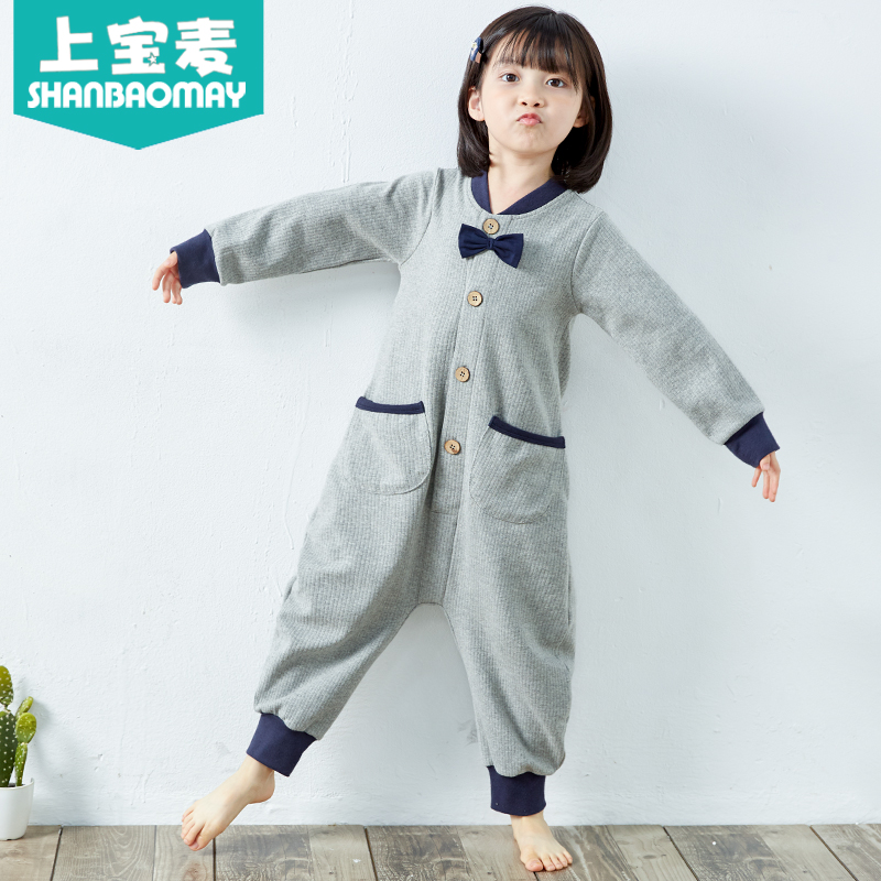 【加厚棉】上宝麦春秋冬儿童连体睡衣保暖男女童连体衣防踢家居服