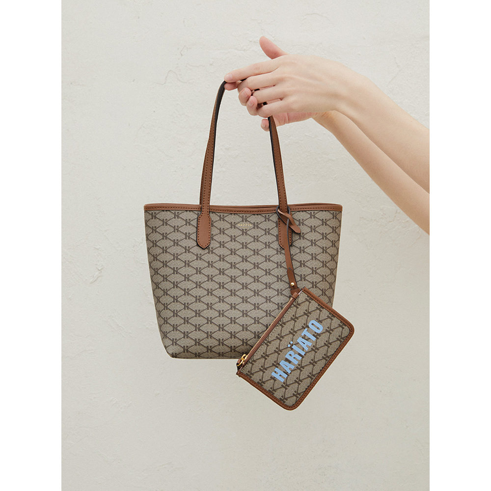 Hazzys哈吉斯新款女士大容量托特包袋简约大气单肩时尚拎包