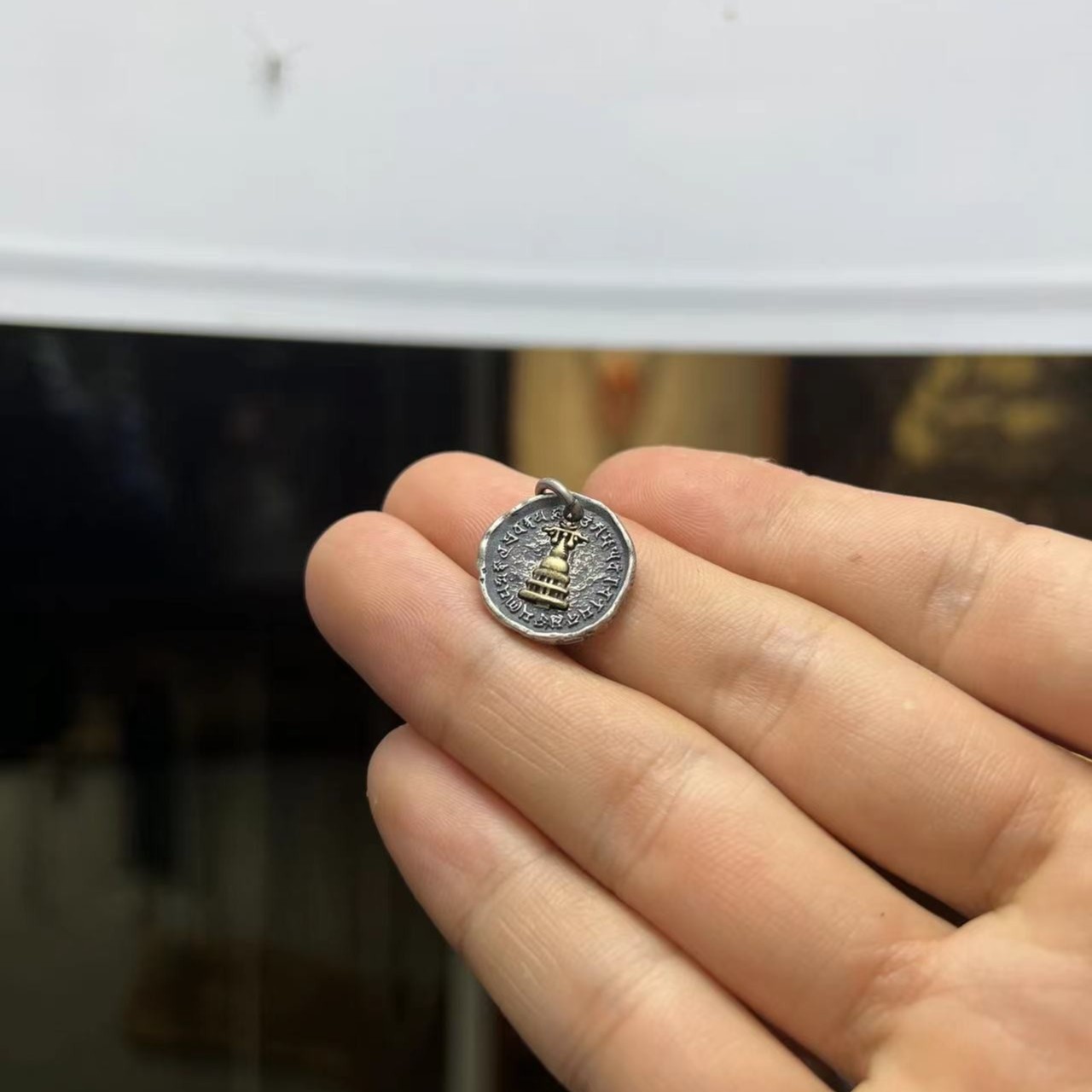 925银银制品 S925银吊坠，塔牌吊坠，一个4.29克
