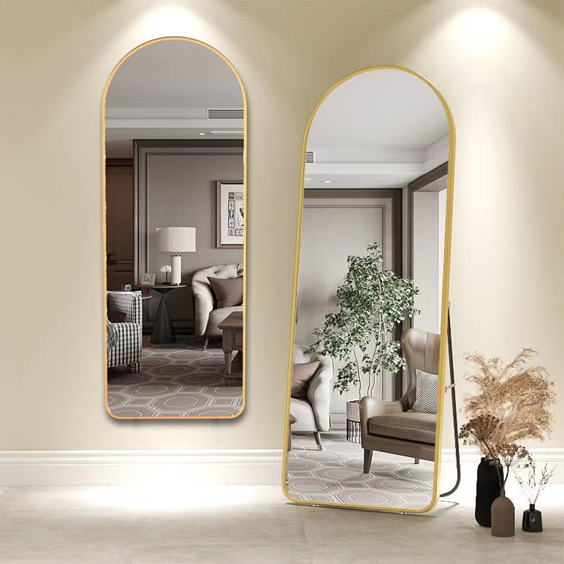 全身镜穿衣镜落地宿舍家用少女铝合金镜子