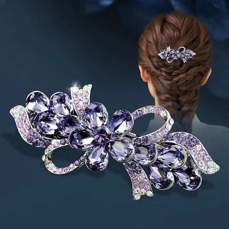 锌合金合成锆石发饰 头饰韩国发饰顶夹横夹小夹子卡子淑女饰品