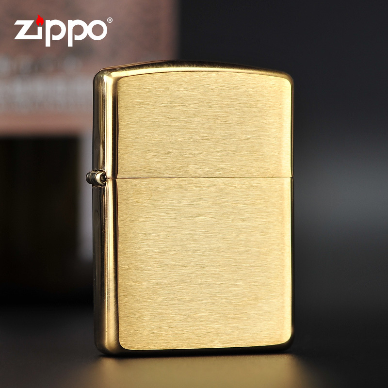 ZIPPO/之宝打火机168拉丝黄铜盔甲官方旗舰原装正品打火机-TCX1H1