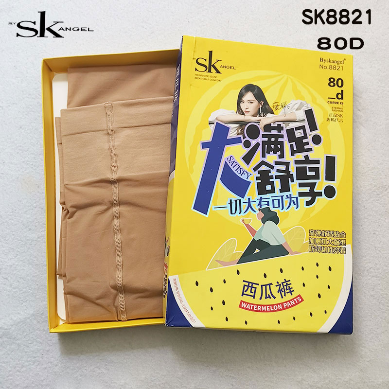 SK8821加肥大码西瓜裆连裤袜 春秋薄80D肉色防勾丝性感富姐打底袜