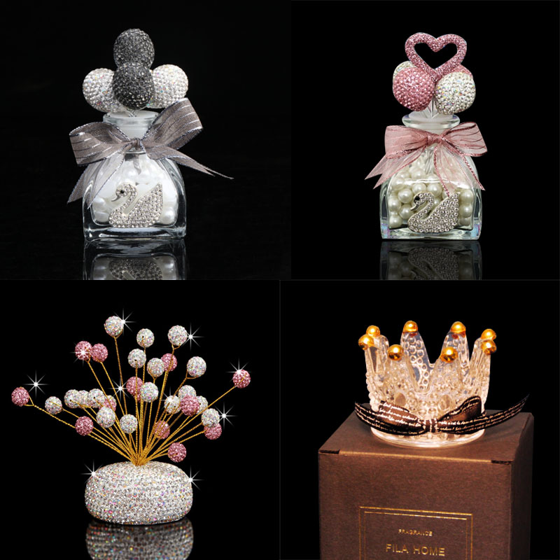 满天星瓶装气球镶钻汽车女神款摆件个性车内饰品中控台配件手工