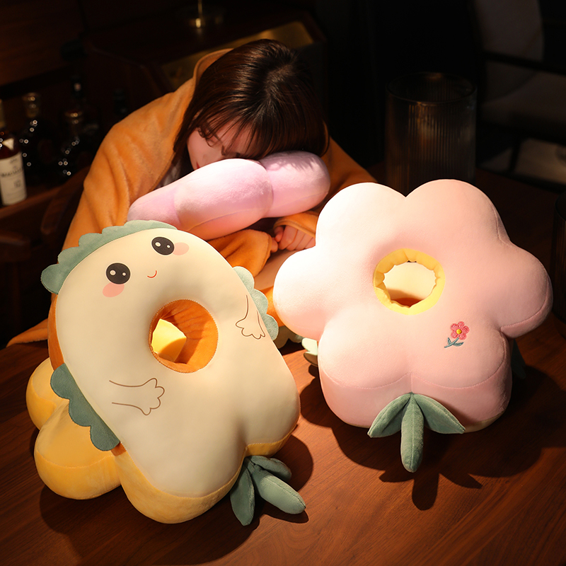 午睡枕办公室午睡神器冰丝花朵午休趴枕桌上趴睡枕睡觉抱枕靠垫