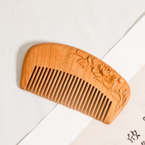 妃坊 妃坊桃木手工雕花木梳子（6-10CM）