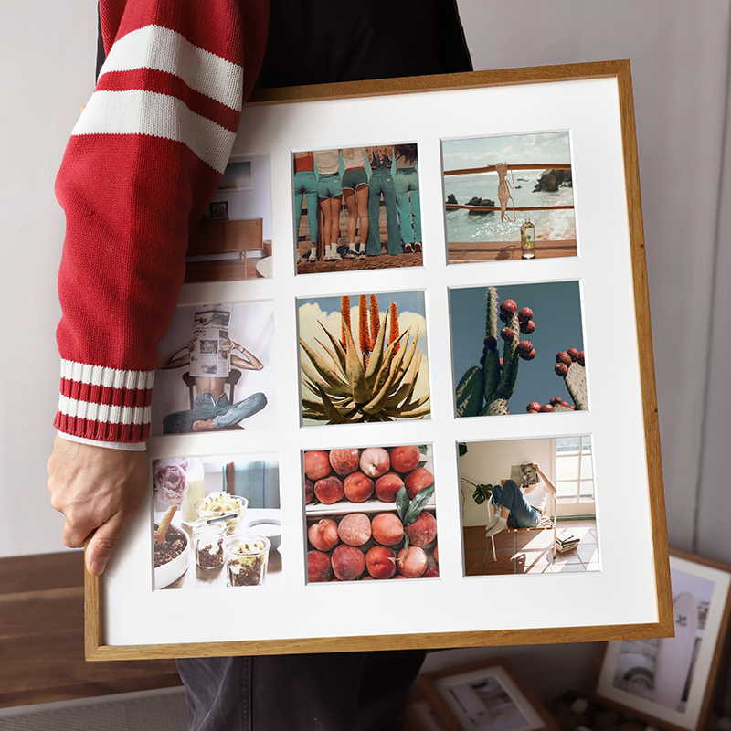 挂墙相框九宫格定制打印照片框48拼图实木情侣多图画框装裱相片框