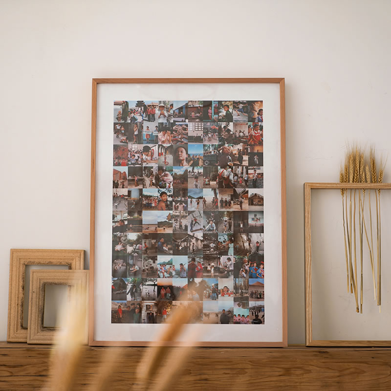 鲁大爷百睡图定制照宝宝成长记录片墙多张照片实木相框相片挂墙