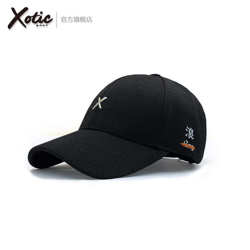 Xotic官方 浪字刺绣鸭舌帽秋冬情侣原创出行百搭防晒弯檐棒球帽