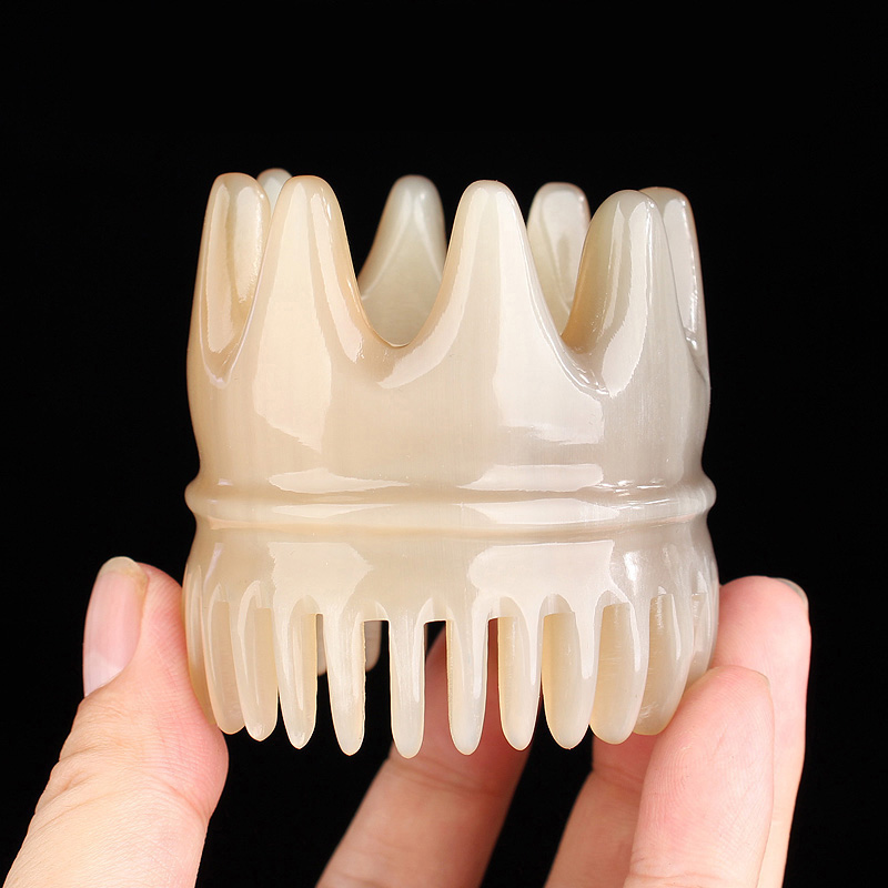 CAIYAOSHI 牛角梳头部经络按摩梳女头皮洗头宽齿大齿梳