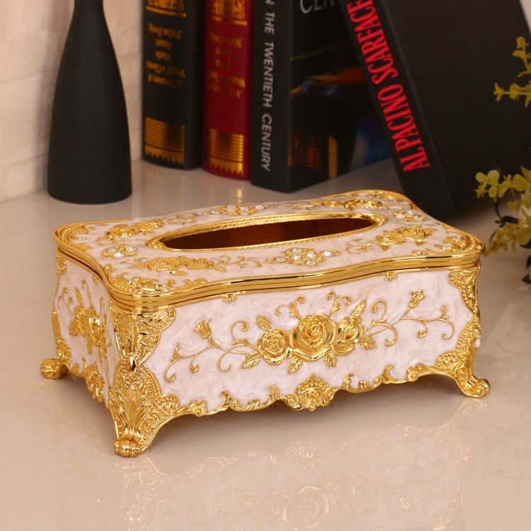 免打孔防水简约风餐厅欧式纸巾盒茶几收纳盒轻奢纸抽盒家用雕刻