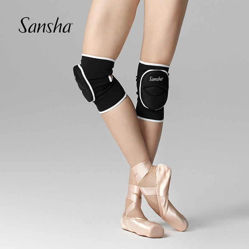 Sansha/三沙舞蹈瑜伽运动护膝练功加厚护具儿童柔软舒适弹力防撞