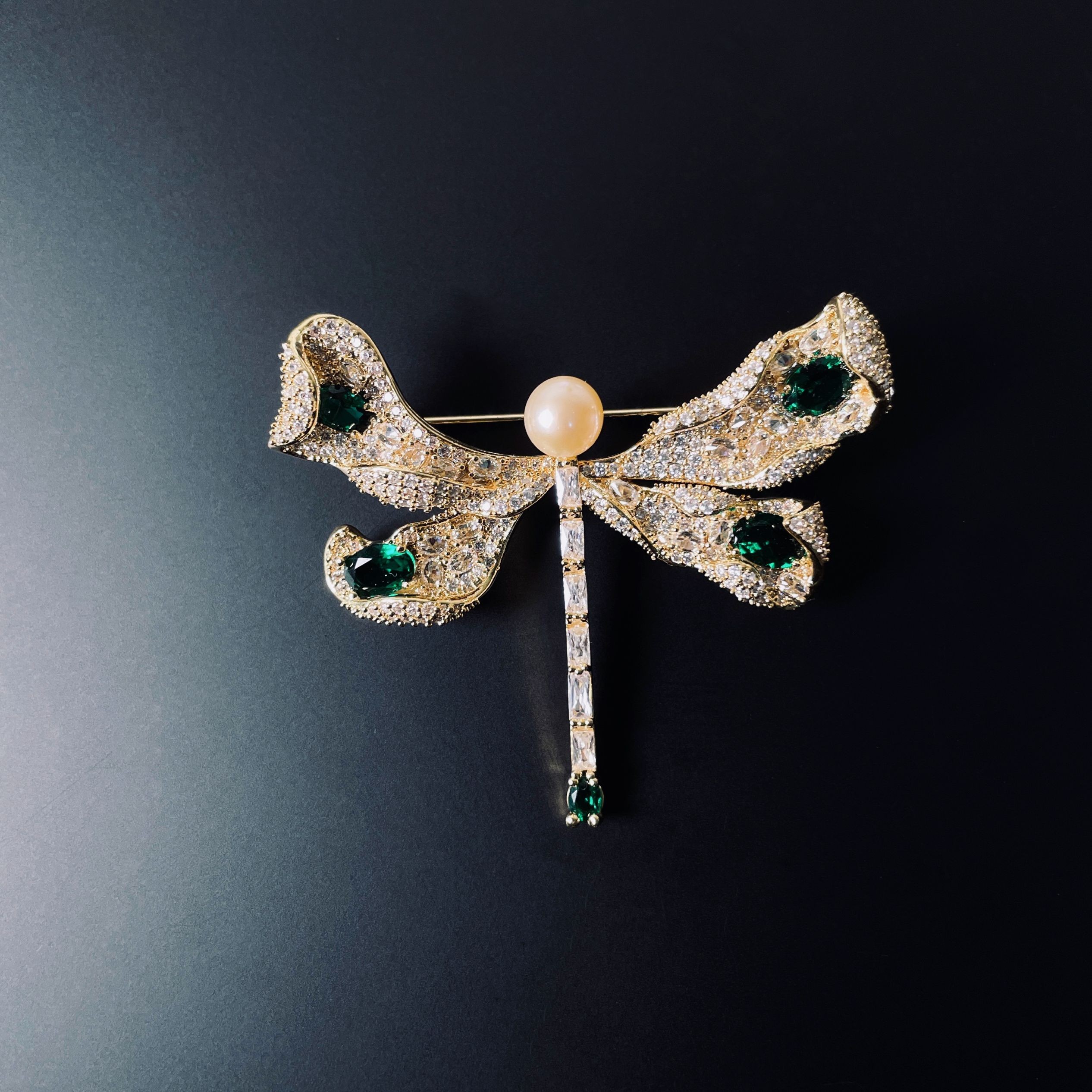 奢华皇蜓领针大气百搭轻奢/ins重工法式复古胸针vintage气质高档