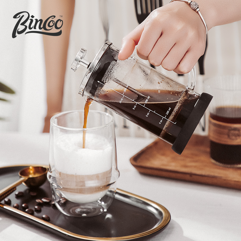 Bincoo法压壶咖啡壶双层耐热隔热冲茶器打奶泡家用法式过滤器冲泡
