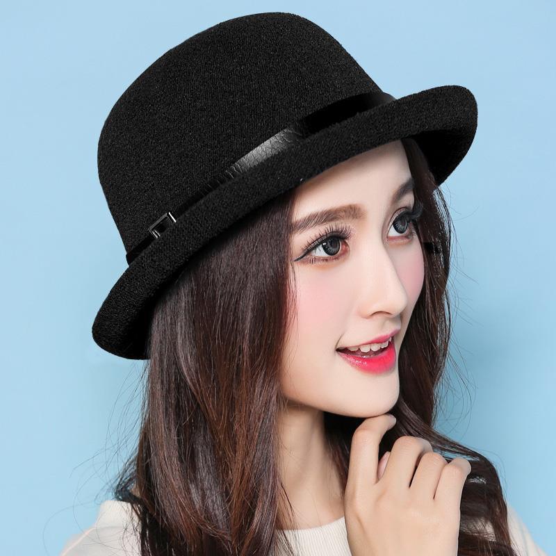 小礼帽女英伦卷边春夏秋季韩版帽子女士英伦爵士帽渔夫帽女
