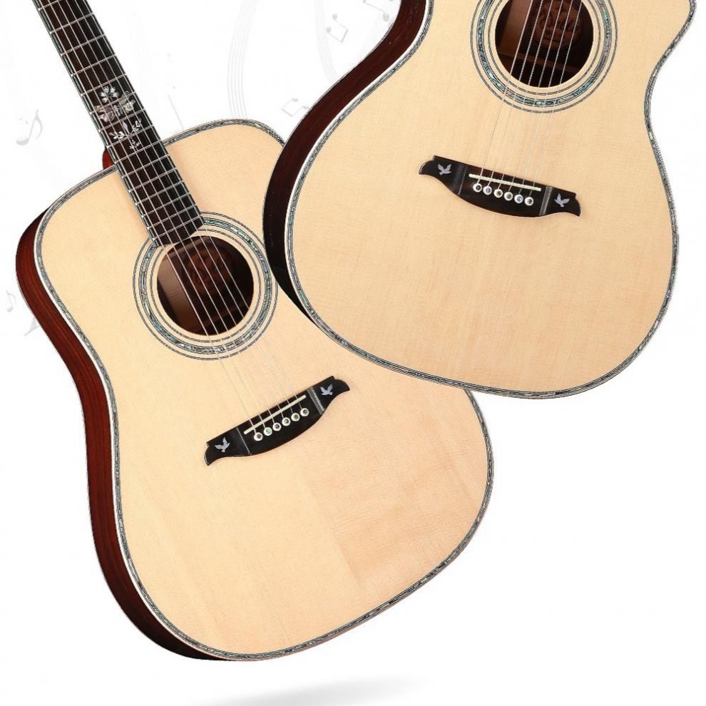 MOLLO美罗MOLLO蝶花全单吉他专业演奏彩贝包边精心设计琴码简约