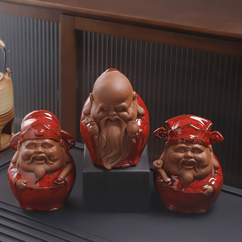 福禄寿三星 家居饰品 陶瓷财神爷乔迁新居礼品摆件