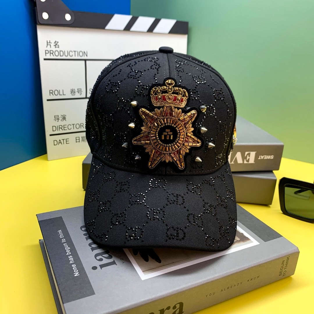 2025新款重工烫钻铆钉时尚百搭棒球帽帽子潮流休闲夏天夏季鸭舌帽
