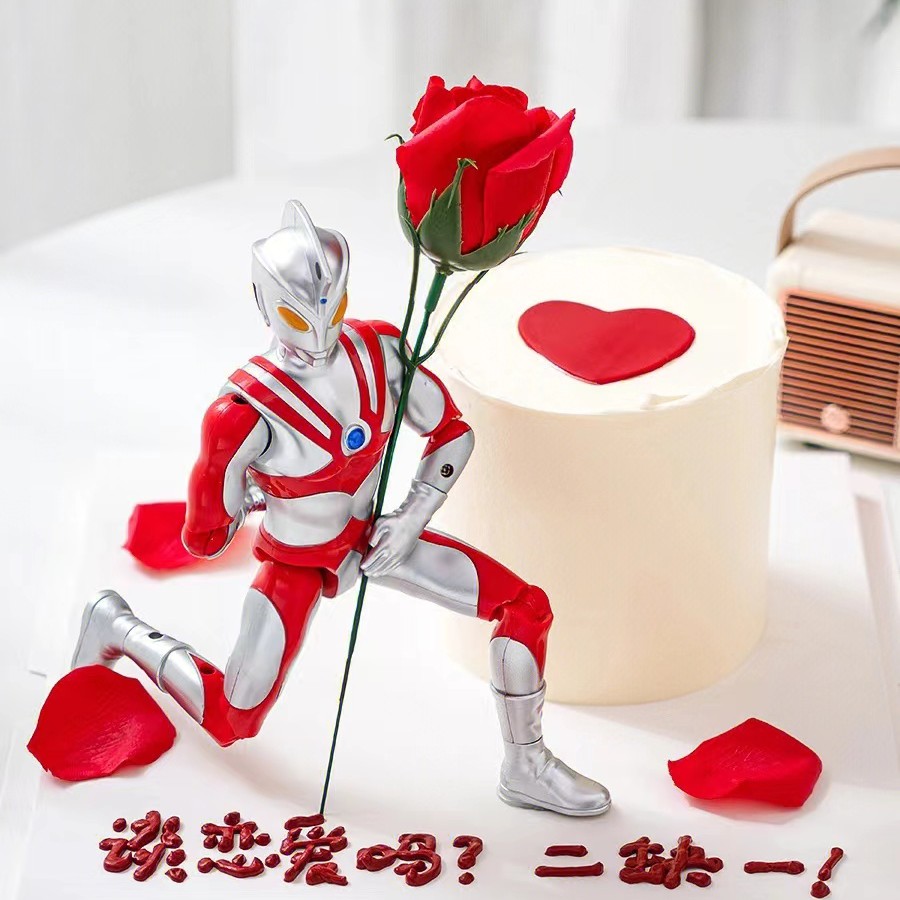 烘焙生日蛋糕装饰 奥特曼六件套 恐龙 奥特曼打怪兽组合 扭蛋奥特