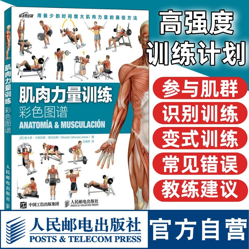 肌肉力量训练彩色图谱 体育保健减脂增肌训练书 健身训练书