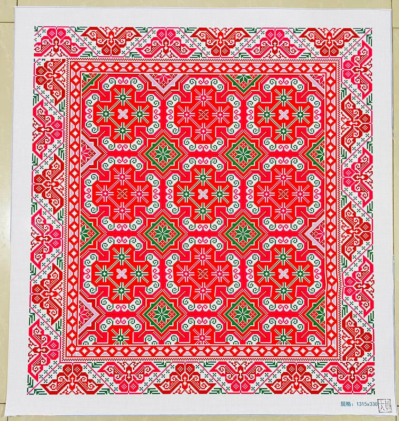 十字绣少数民族细格子背带芯要自己绣