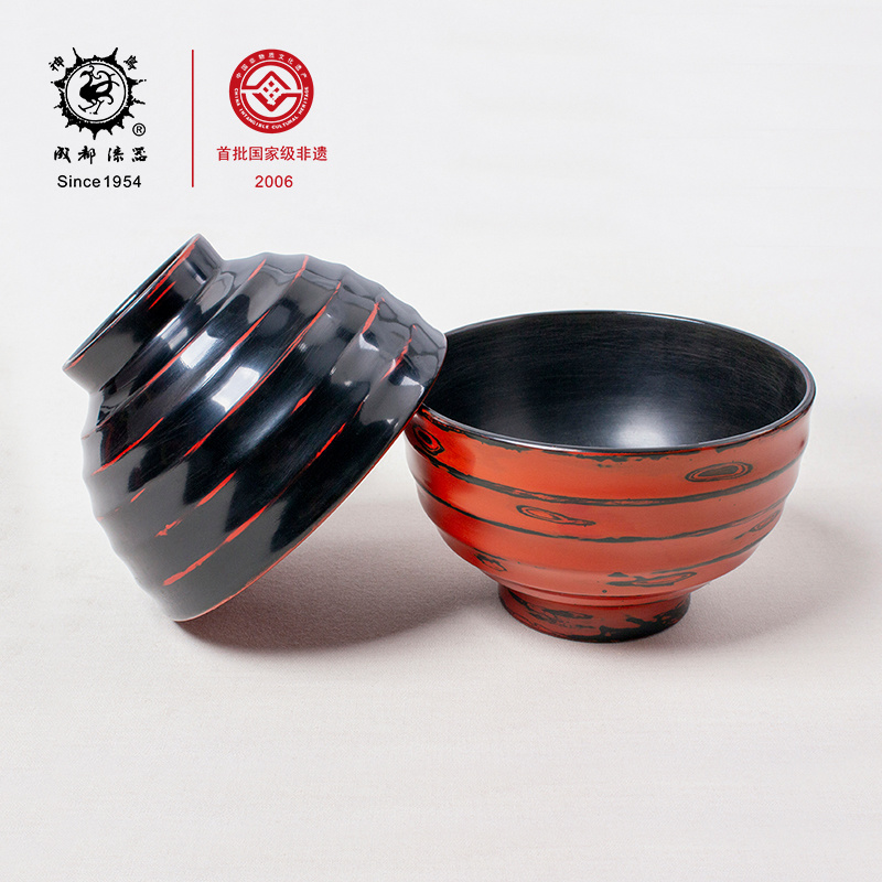 成都漆器|大漆非遗工艺品手工制作磨显碗系列