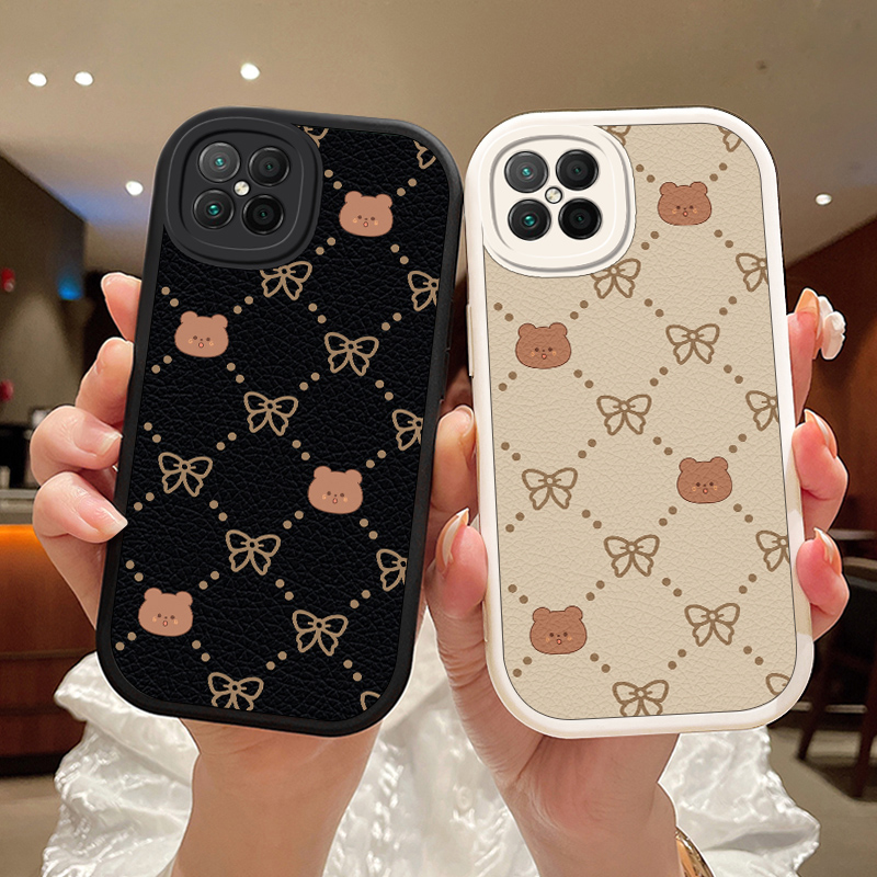 迷你熊适用华为荣耀play5手机壳play5活力版小羊皮保护套全包镜头