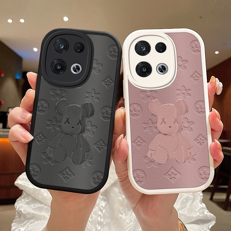 精美熊适用opporeno8手机壳Reno8pro小羊皮pro+防摔软高级卡通女