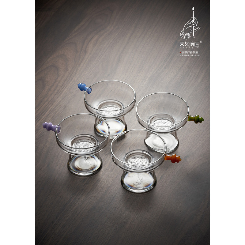 天久璃匠如颜茶漏不锈钢款高硼硅玻璃茶具四色可选茶漏