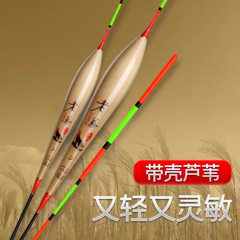 老蔡 高灵敏混养专用芦苇浮漂 加粗醒目 抗风浪