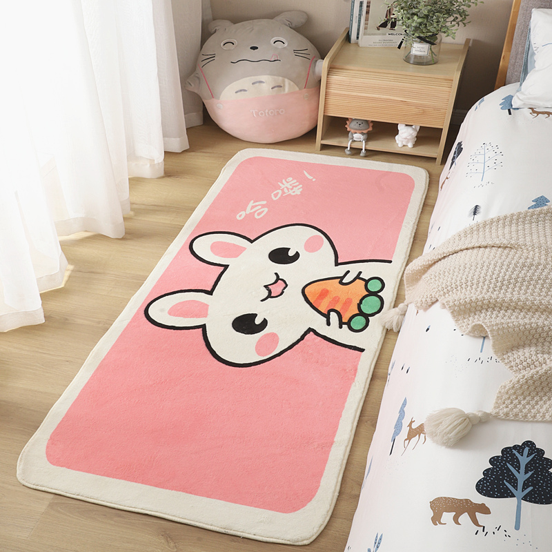 高档加厚儿童房间卧室地毯可爱少女心卡通儿童房保暖防摔玩耍地毯
