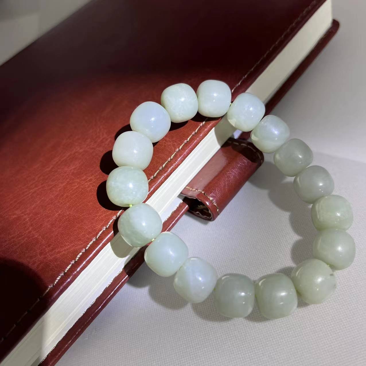 新疆和田玉晴水手串定制十八子18子DIY《咨询链接》珠宝首饰玉石