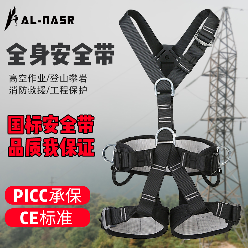 全身五点式安全带户外防坠落高空作业施工电工安全带攀岩速降装备