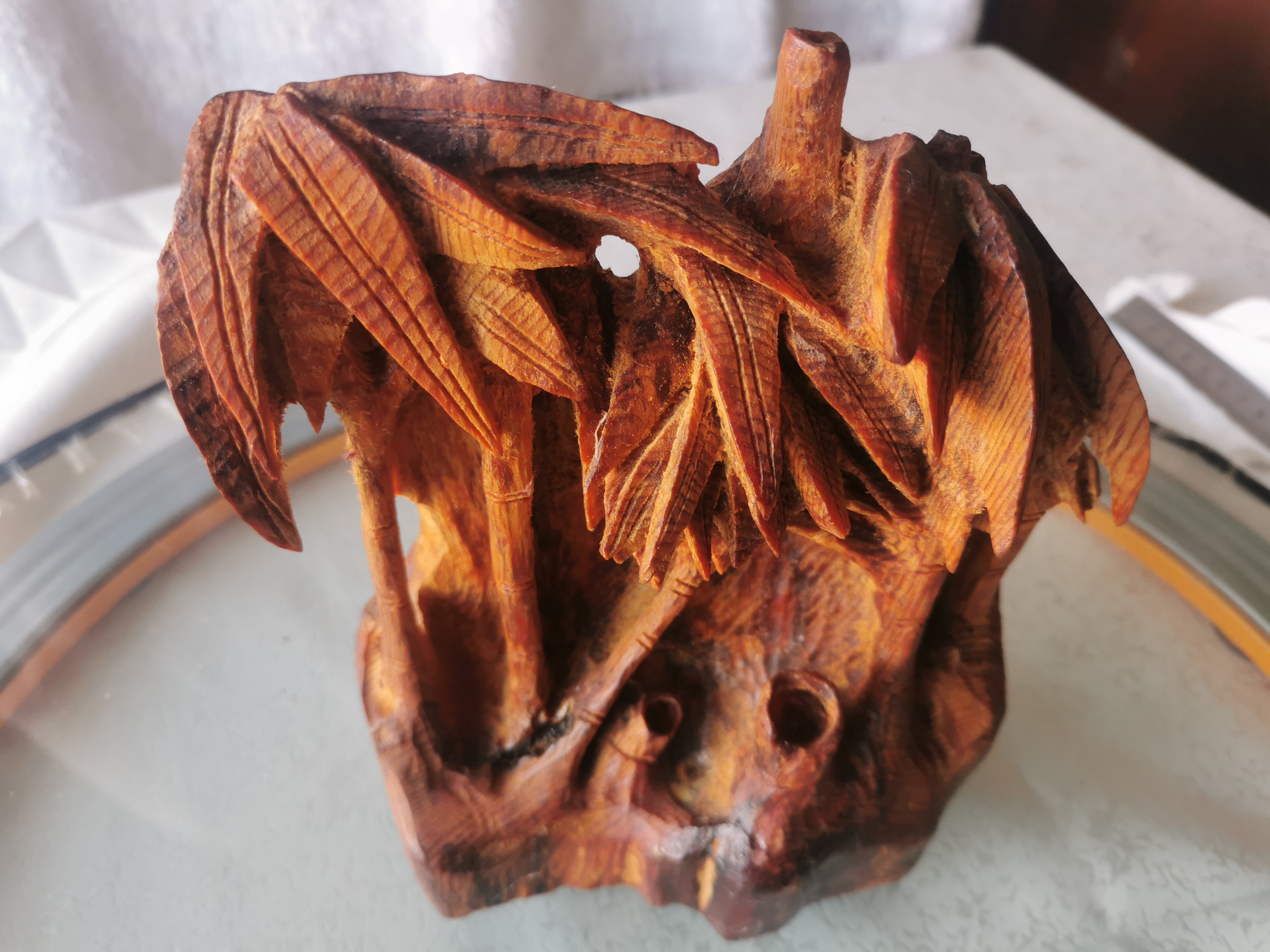 北沉香琥珀木，节节高手工摆件