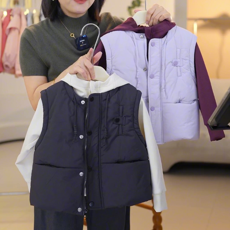 Leomama【远山紫】童装女童棉服马甲2024洋气儿童秋冬装外穿背心