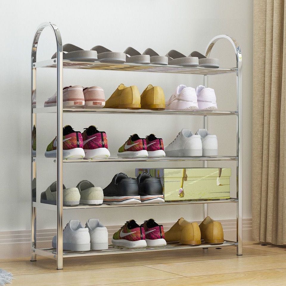 【新疆包邮】不锈钢鞋架简易家用门口多层收纳鞋架经济型结实