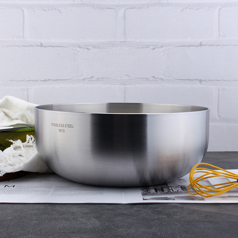 26CM和面盆 高10.5CM 重约1.3KG壁厚2.5MM圆形中式不锈钢汤盆