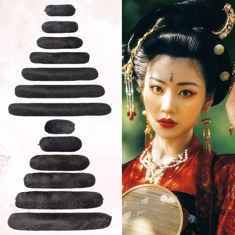 圆牛角垫发包古装假发汉服古风全发丝垫发器儿童垫发条软发棒COS