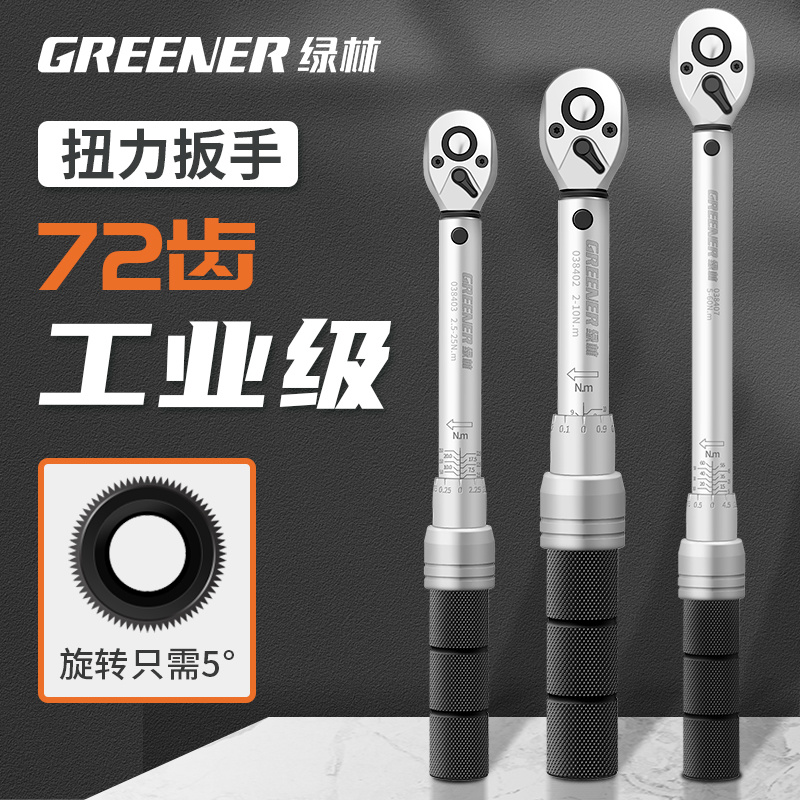 绿林预置式扭力扳手工业级高精度力矩扭矩公斤扳手火花塞汽修工具