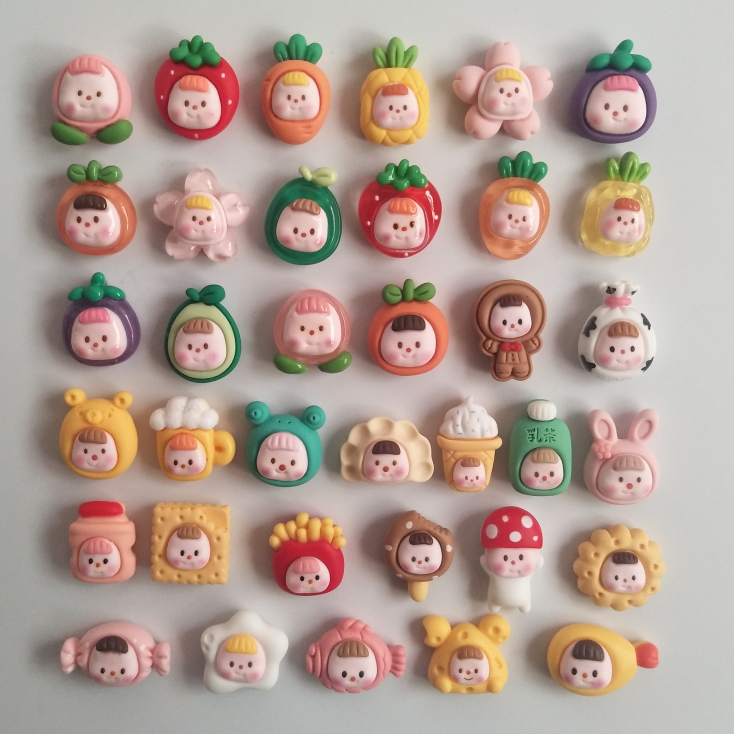 手工多妹卡通动物 花朵 食物 diy贴饰品
