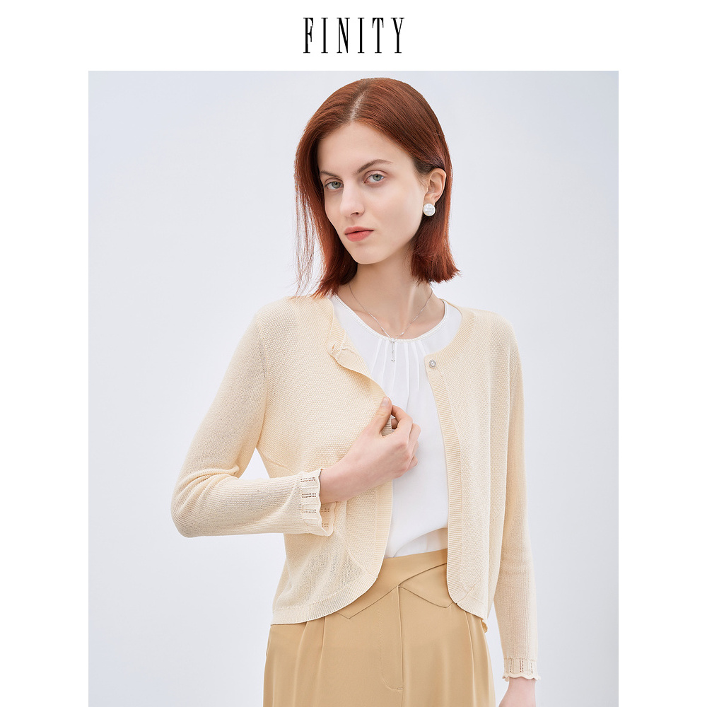【立子专属】FINITY 新款针织开衫天竺防晒抗菌针织上衣 F21V3D17Z2