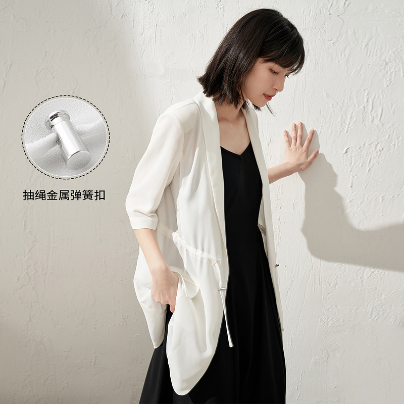 【商场同款】茵曼夏季女西装外套小休闲气质职业通勤薄款百搭纯色