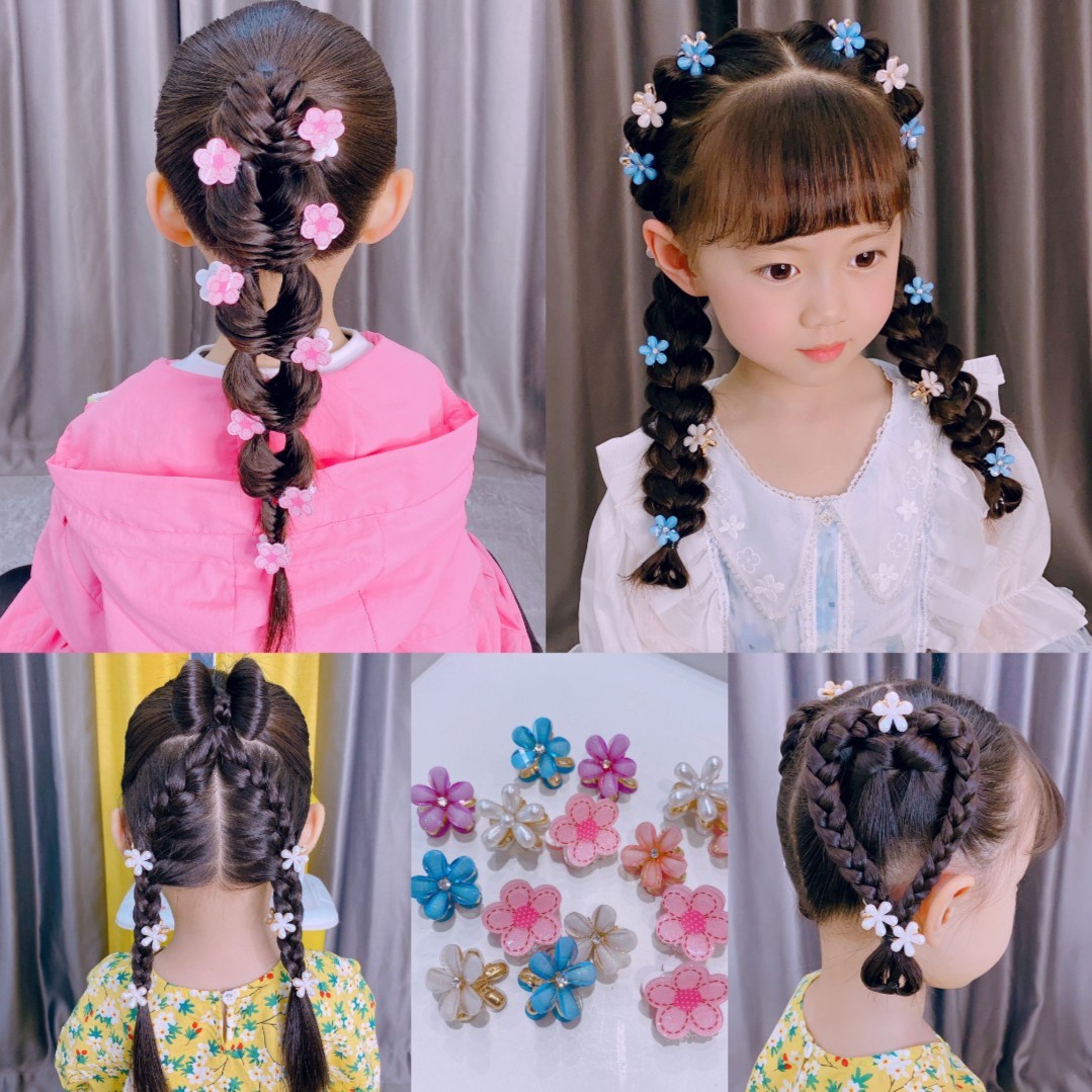 韩式五瓣花花朵抓夹可爱少女后脑勺小抓夹