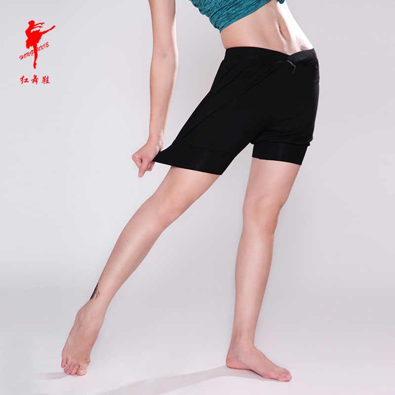 红舞鞋舞蹈裤女丝光棉三分练功裤运动裤舞蹈裤瑜伽跳舞服裤子