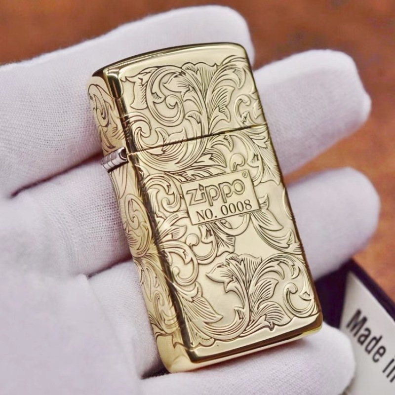 ZIPPO/之宝打火机唐草DIY纤巧窄机五面唐草精雕限量号DY8715DK