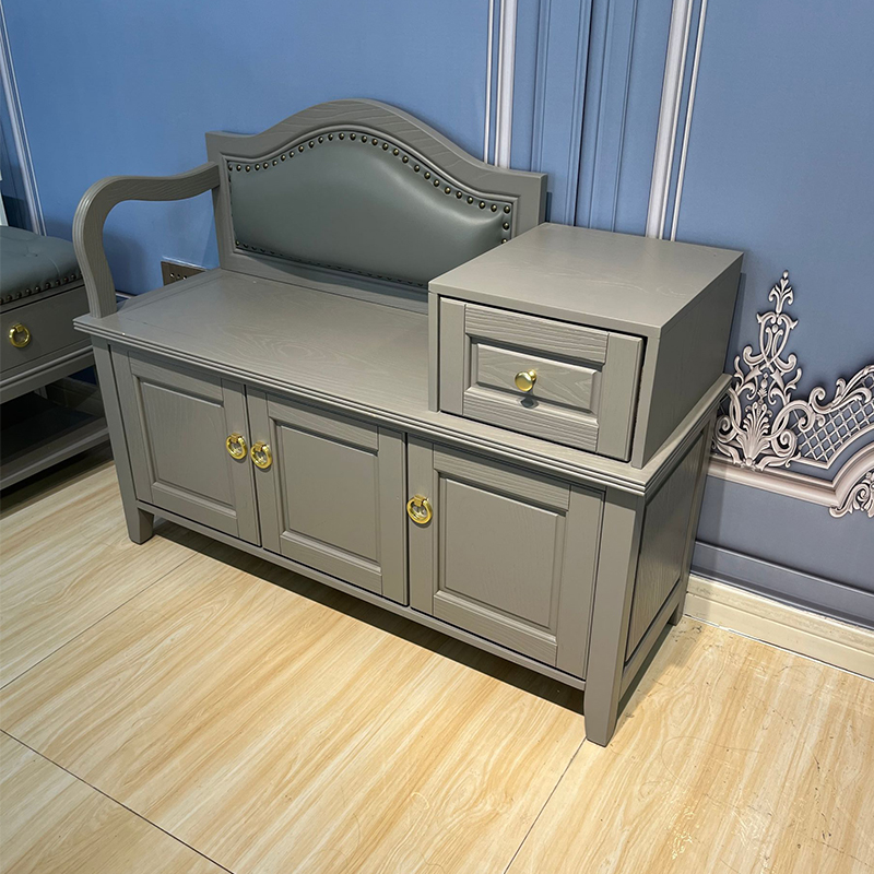 高档新款美式实木换鞋凳客厅网红款家用入户门口柜可穿鞋凳