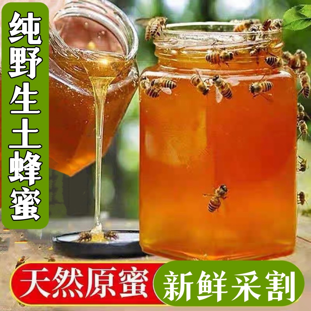 野生蜂蜜成熟天然野生蜜纯正无添加百花蜜500g/瓶自产新鲜